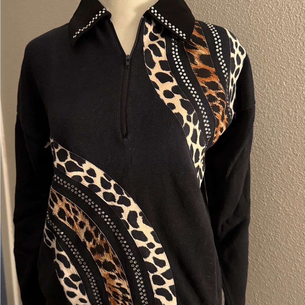 Black Animal Print Women's Sweater